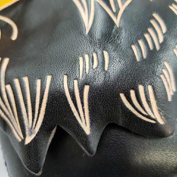 Eagle Leather Wristlet Wallet Handmade Tooled Coin Purse Keychain Western Gift - Picture 13 of 16